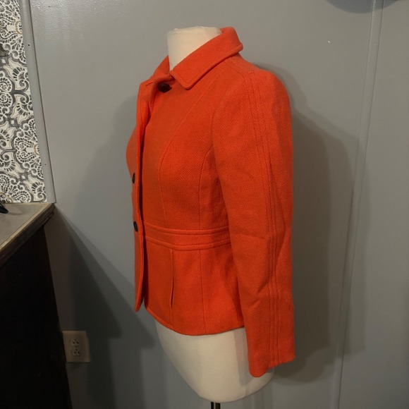 NWOT Talbots Orange Button Up Wool Blend Blazer (Women's 4P Petite) - Picture 4 of 9